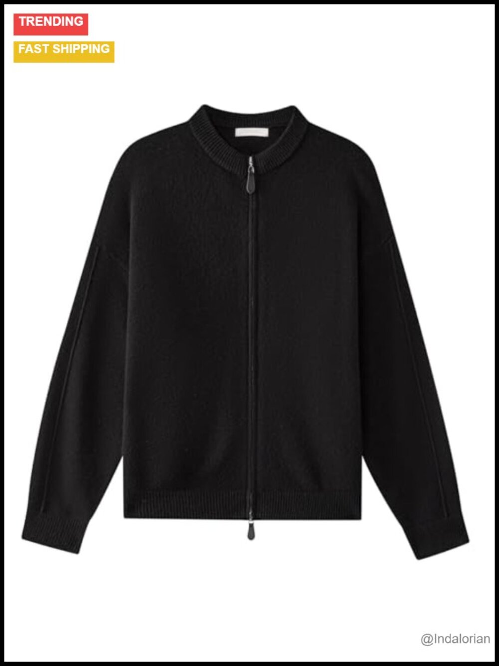VETLURY Women's Zip Up Cardigan - 100% Merino Wool, Double Zipper, Relaxed Fit